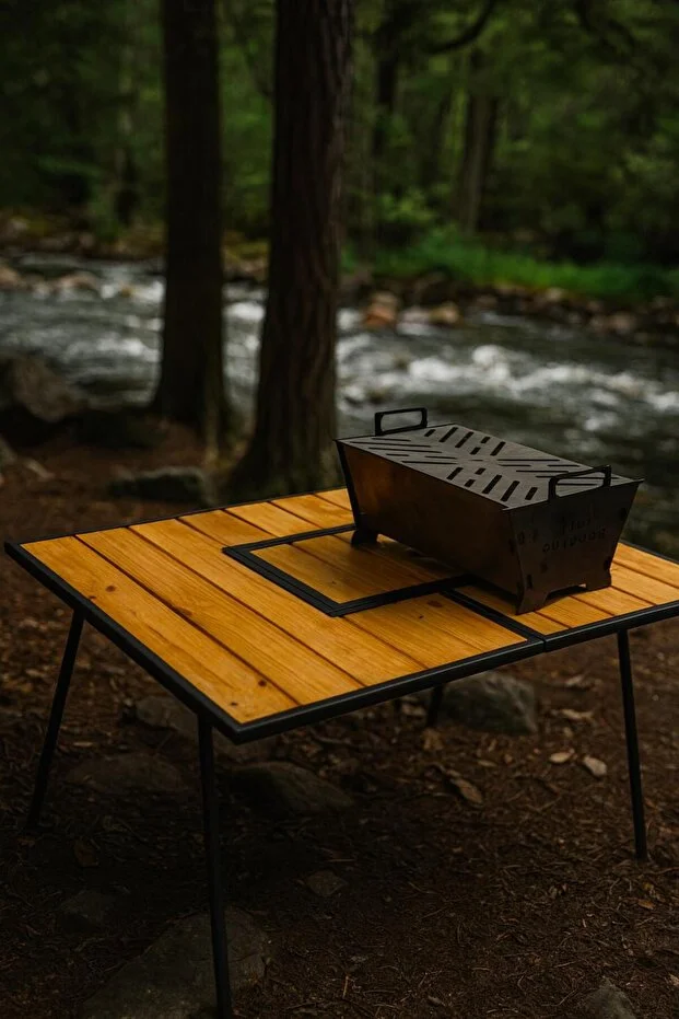 Kamp Masası Mangallı Masa Barbekü Masası Katlanır Kamp Masası, Piknik Masası, Bahçe Ve Balkon Masası